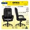 Home Office Chair, Ergonomic High Back Cushion Lumbar Back Support, Computer Desk Chair, Adjustable Executive Leather Chair with Arms (Black)